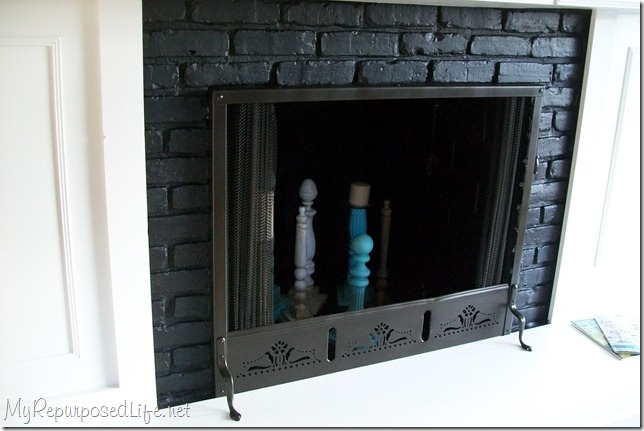 brass fireplace screen I got this ugly brass fireplace screen at a thrift store for $4. I used spray paint to give it a great new look for my fireplace. Easy spray paint projects